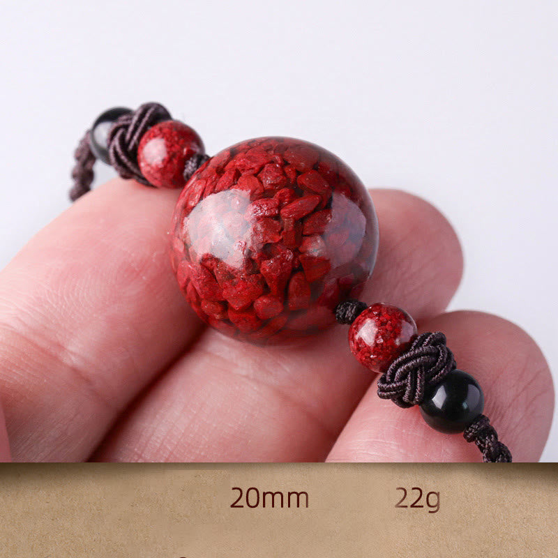 Nimara Ritual Natural Cinnabar Stones Bead Blessing Necklace Pendant