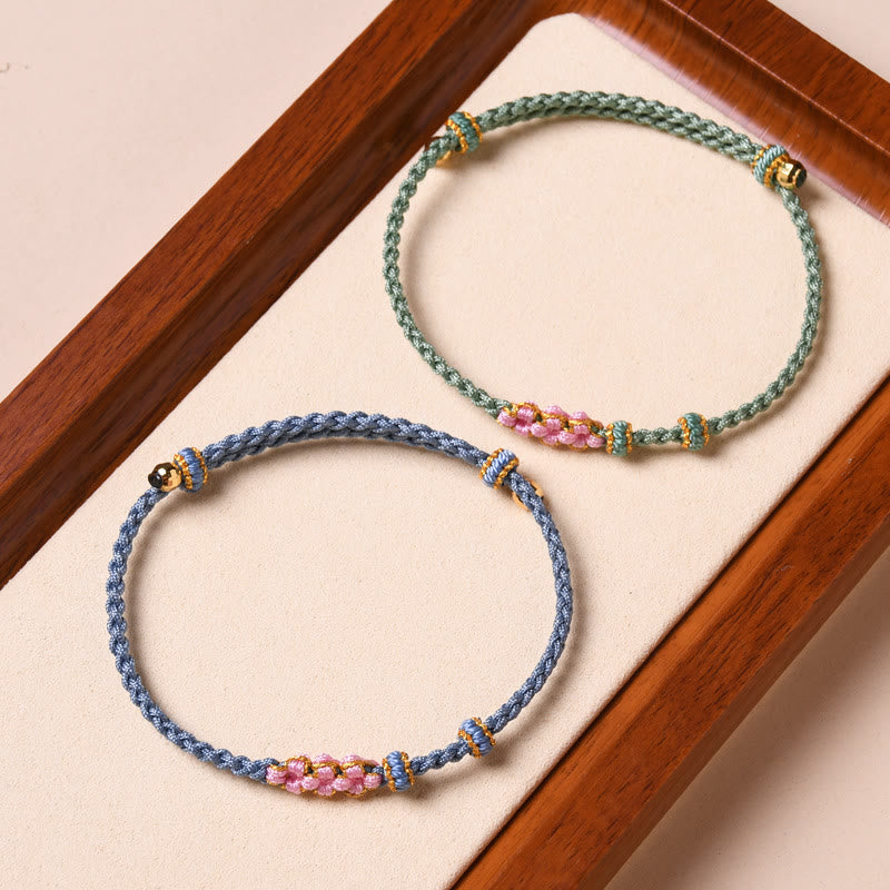 Nimara Ritual Handmade Peach Blossom Protection Braided Rope Bracelet