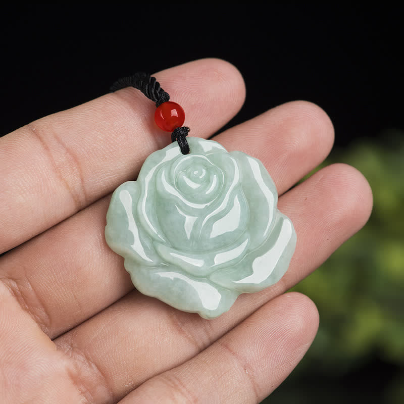 Nimara Ritual Lotus Pattern Jade Abundance Prosperity Necklace String Pendant