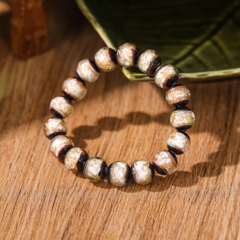 Nimara Ritual Tibetan Classic Liuli Glass Bead Luck Wealth Bracelet