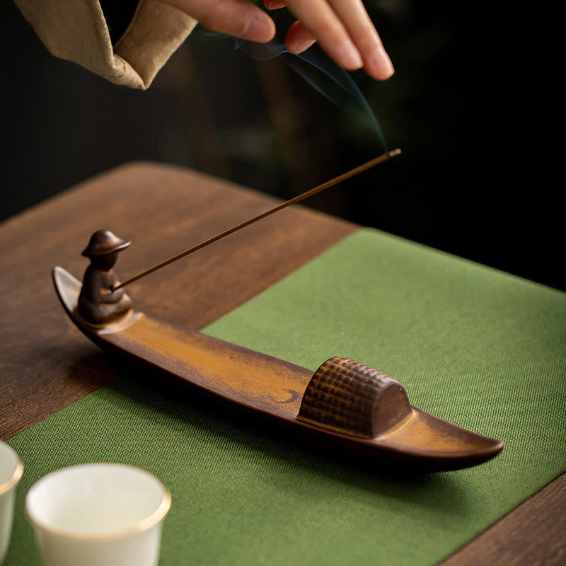 Nimara Ritual A Lonely Fisherman Afloat Ceramic Healing Incense Burner