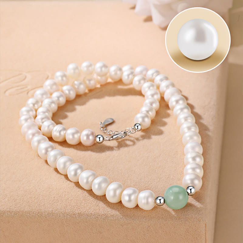 Nimara Ritual 925 Sterling Silver Natural Pearl Jade Healing Necklace Bracelet Earrings With Gift Box