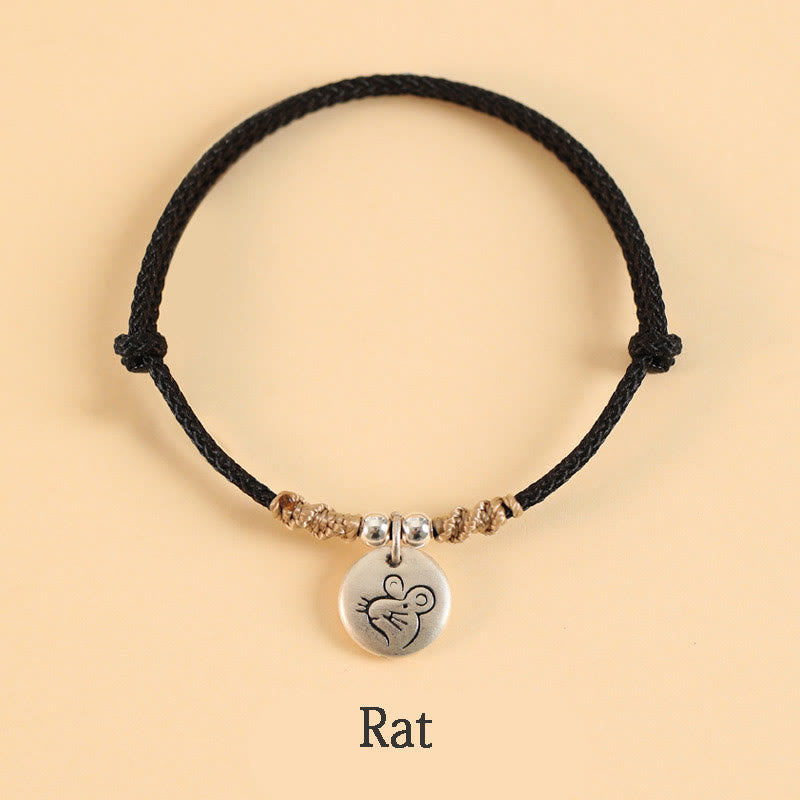 Nimara Ritual Handmade 999 Sterling Silver Year of the Dragon Cute Chinese Zodiac Luck Braided Bracelet