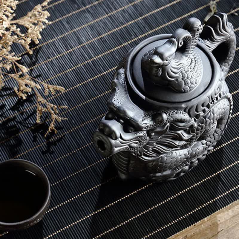 Nimara Ritual Vintage Dragon Phoenix Ceramic Teapot