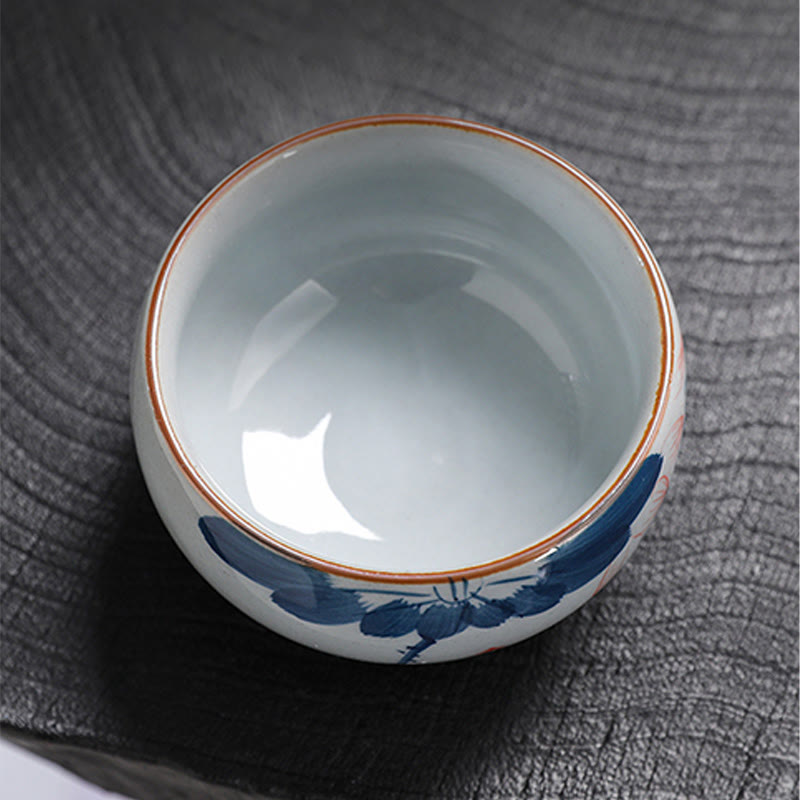 Nimara Ritual Lotus Flower Leaf Bamboo Ceramic Teacup Kung Fu Tea Cups