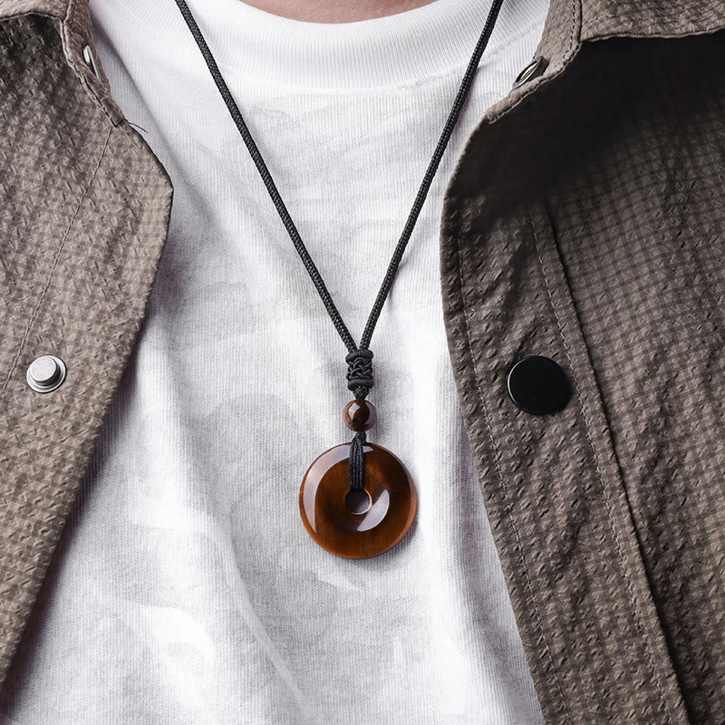 Nimara Ritual Lucky Coin Pendant Healing Crystal Gemstone Necklace