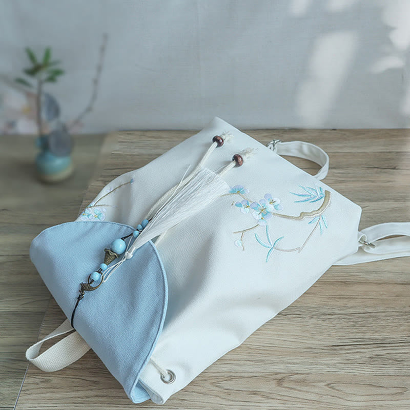 Nimara Ritual Handmade Embroidered Large Capacity Canvas Backpack