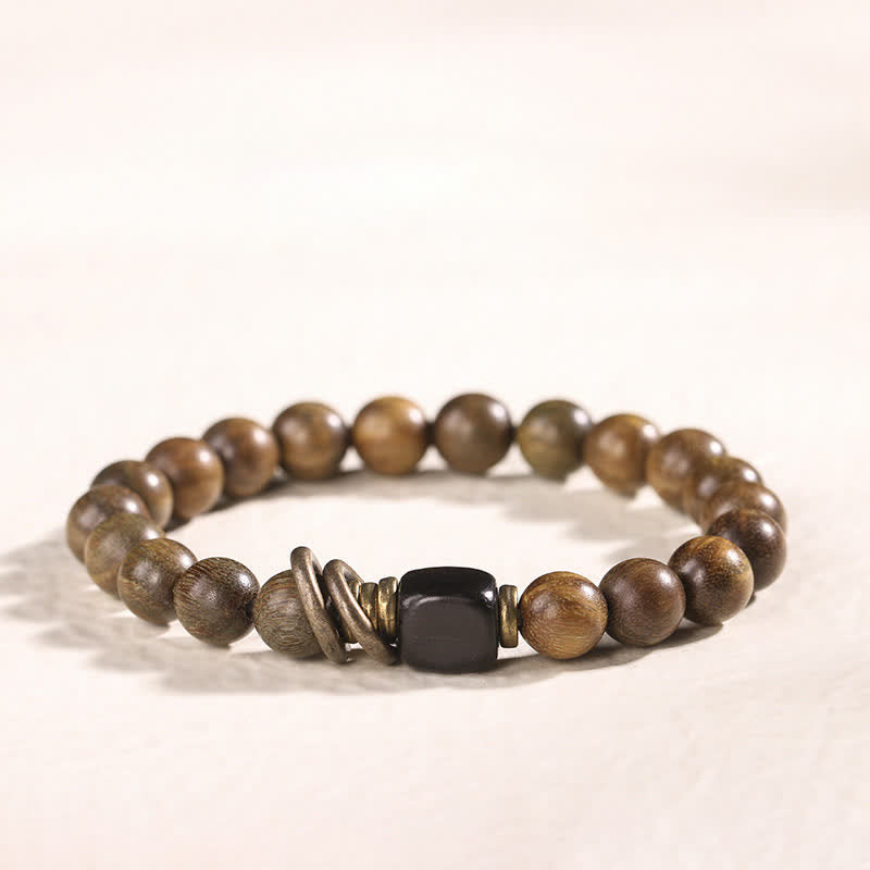 Nimara Ritual Tibetan Green Sandalwood Crystal Soothing Peace Bracelet