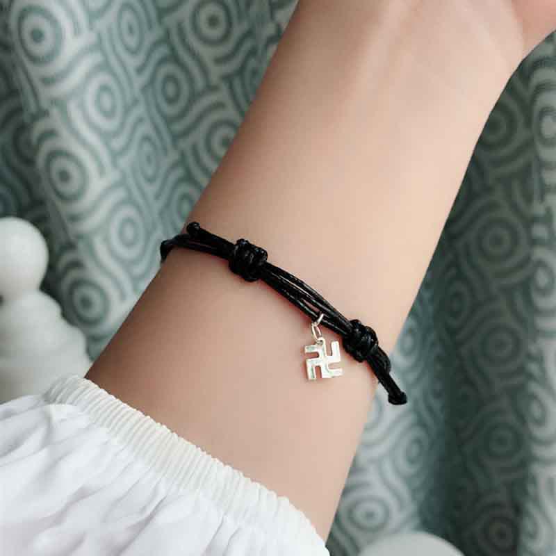 Nimara Ritual 925 Sterling Silver Red String Luck Strength Braid Bracelet