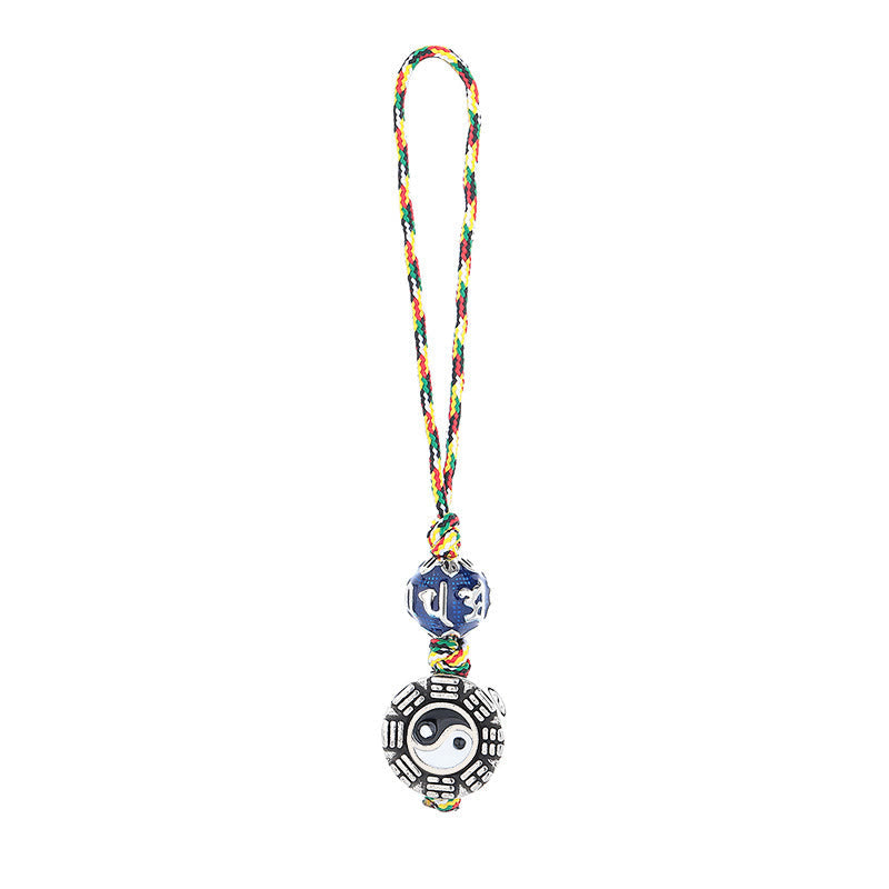 Nimara Ritual Yin Yang Symbol Om Mani Padme Hum Bagua Copper Harmony Key Chain