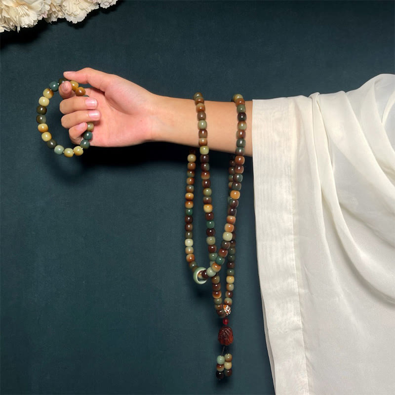 Nimara Ritual 108 Mala Beads Bodhi Seed Peace Wisdom Bracelet Wrist Mala Pocket Mala
