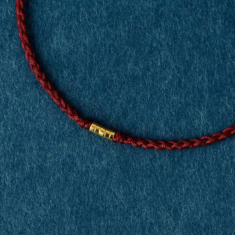 Keep Positive Golden Bead Braided String Lucky Bracelet Anklet