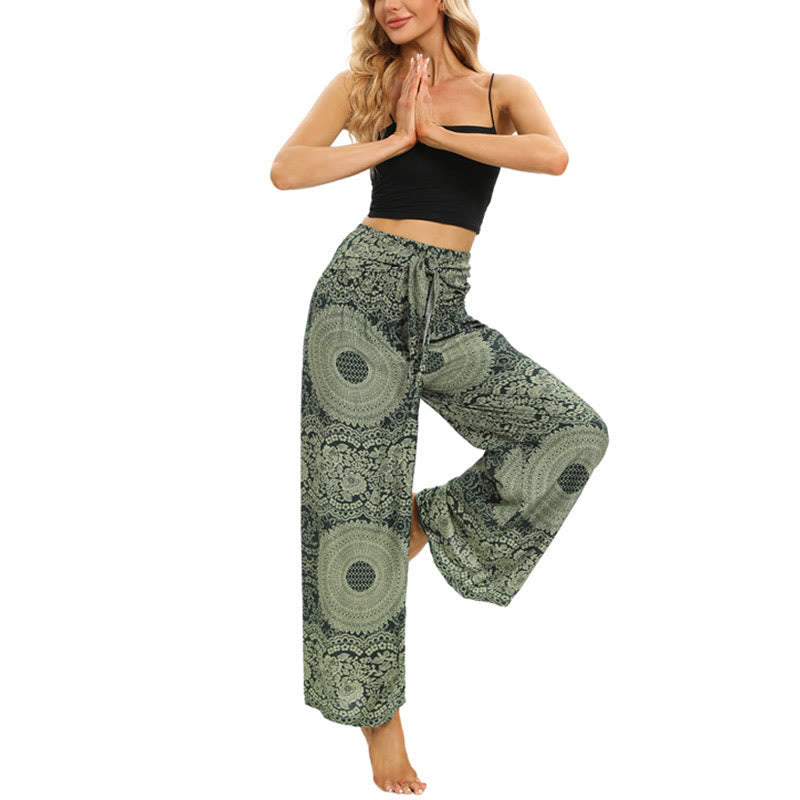 Nimara Ritual Boho Lace-up Wide Leg Pants Women's Yoga Pants