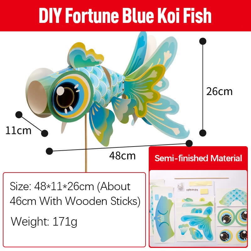 Nimara Ritual DIY Fortune Luck Koi Fish Paper Lantern Lamp Mid-Autumn Festival Child Kids Lantern Decoration