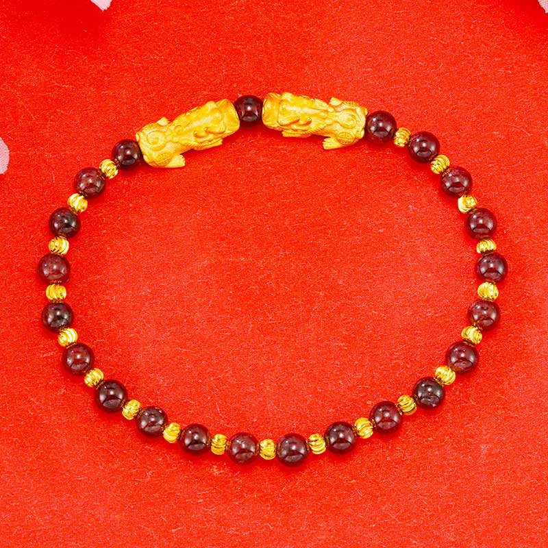Nimara Ritual Electroplating Golden Double Pixiu Wealth Bracelet