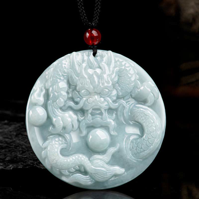 Nimara Ritual Chinese Zodiac Dragon Jade Success Amulet String Necklace
