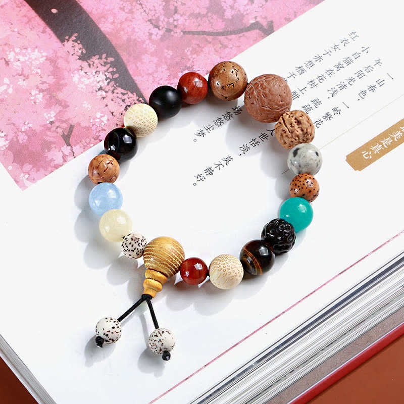 Nimara Ritual Bodhi Seed Agate Wisdom Harmony Wrist Mala Bracelet