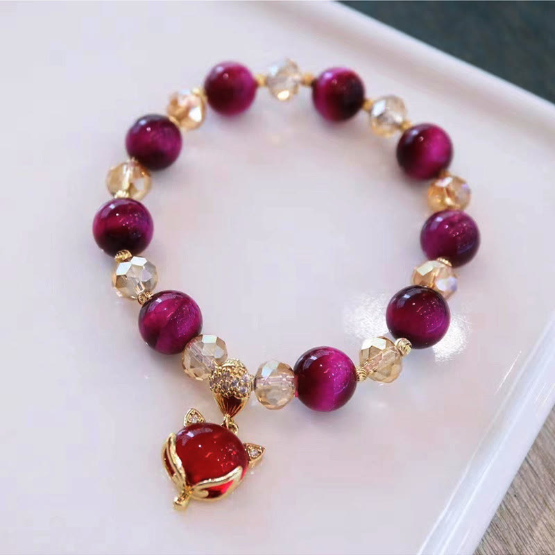 Enhance Self Confidence Self Worth Red Tiger Eye PiXiu Fox Protection Bracelet