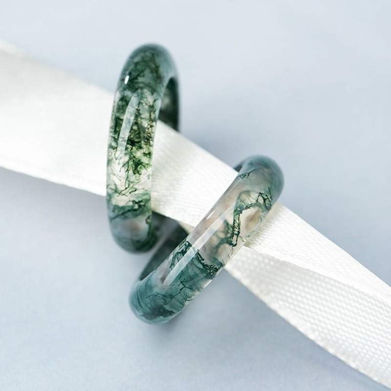 Nimara Ritual Moss Agate Healing Balance Ring
