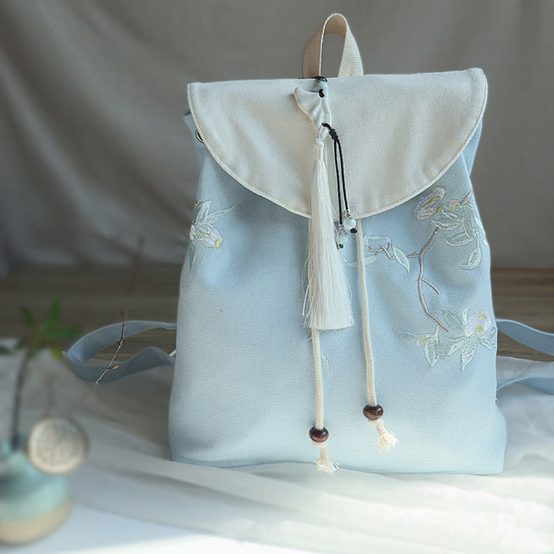 Nimara Ritual Handmade Embroidered Large Capacity Canvas Backpack