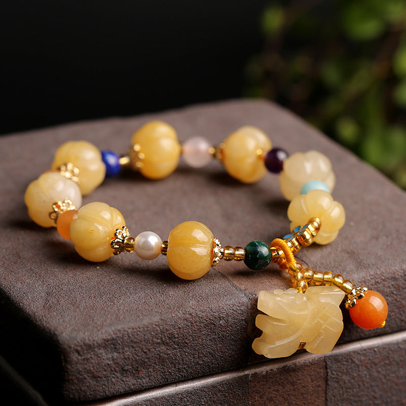 Nimara Ritual Golden Silk Jade Pixiu Wealth Bracelet