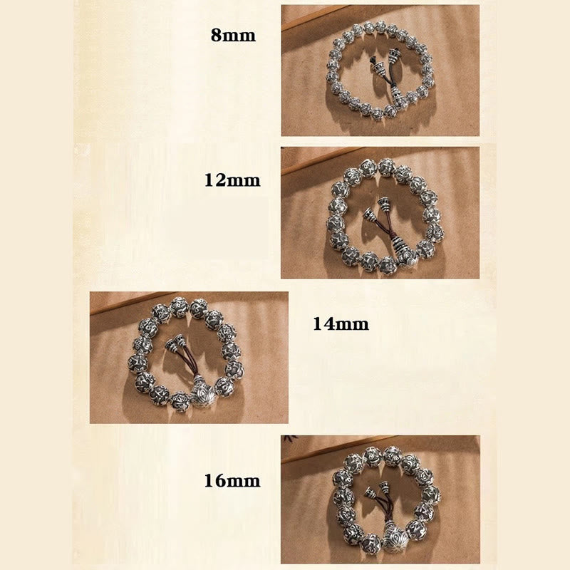 Nimara Ritual Tibetan Om Mani Padme Hum Carved Alloy Beads Amulet Bracelet