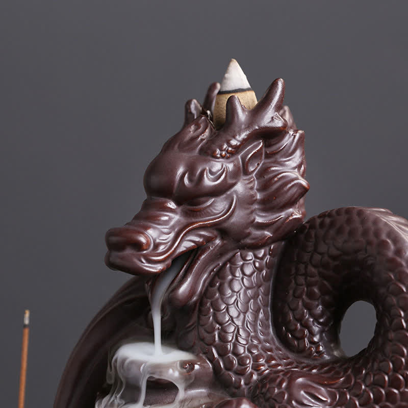 Nimara Ritual Dragon Pattern Success Ceramic Incense Burner Decoration
