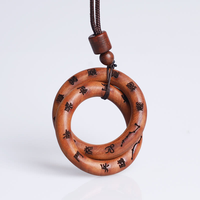 Nimara Ritual Lightning Struck Jujube Wood Taoist Yin Yang Ring Qiankun Circle Leizu Taboo Luck Necklace Pendant
