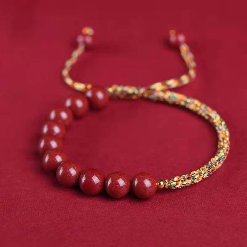 Nimara Ritual Natural Cinnabar King Kong Knot Blessing String Bracelet