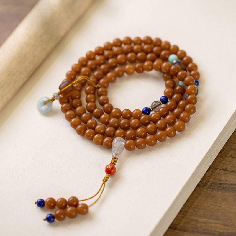 Nimara Ritual 108 Beads Bodhi Seed Blessing Meditation Bracelet Mala