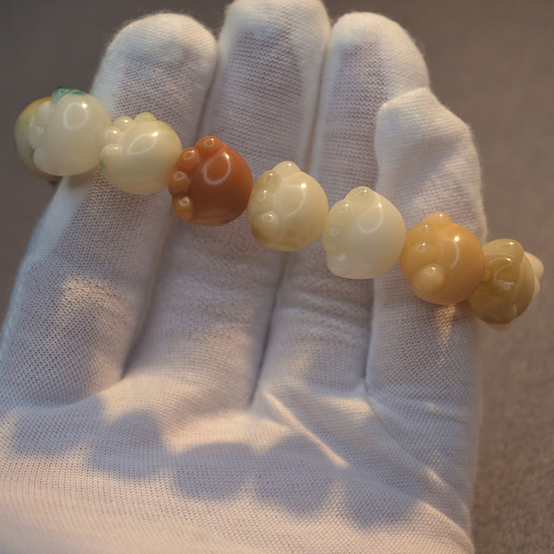 Nimara Ritual Multilayered Bodhi Seed Cute Cat Paw Calm Harmony Bracelet