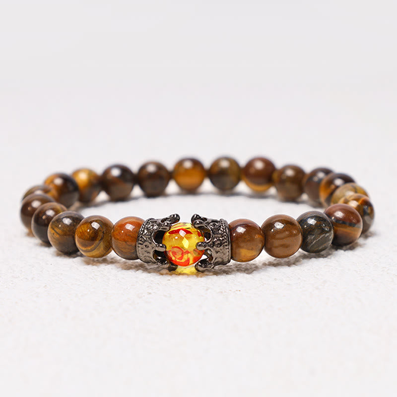 Nimara Ritual Natural Stone King&Queen Crown Healing Energy Beads Couple Bracelet