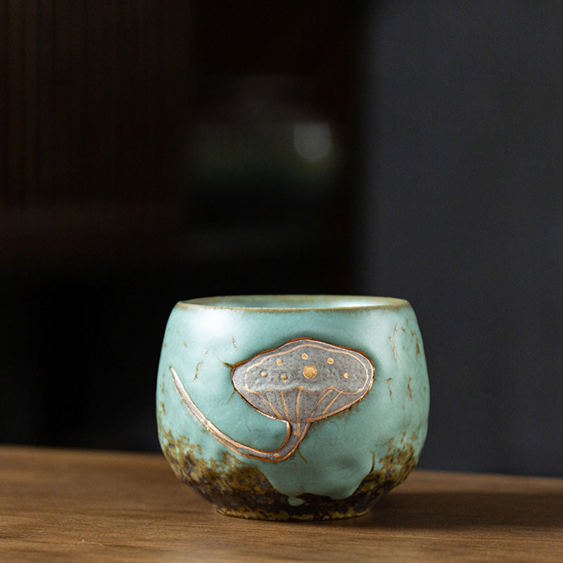 Nimara Ritual Lotus Pod Engraved Teacup Kung Fu Tea Cup