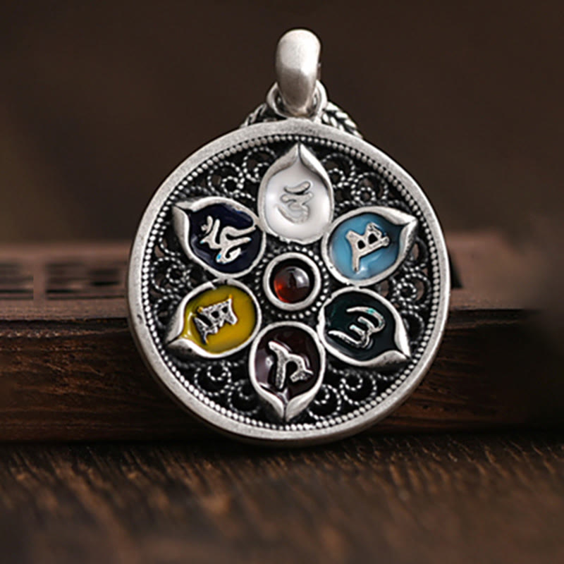 Nimara Ritual Tibetan Om Mani Padme Hum Purity Necklace Pendant