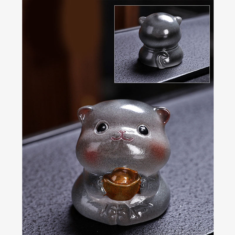 Nimara Ritual Color Changing Cute Mini Cat Resin Tea Pet Wealth Home Figurine Decoration