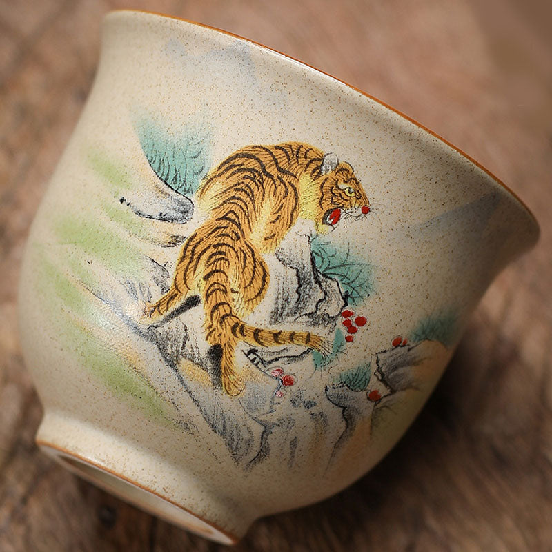 Nimara Ritual 12 Chinese Zodiac Ceramic Teacup Kung Fu Tea Cup 130ml