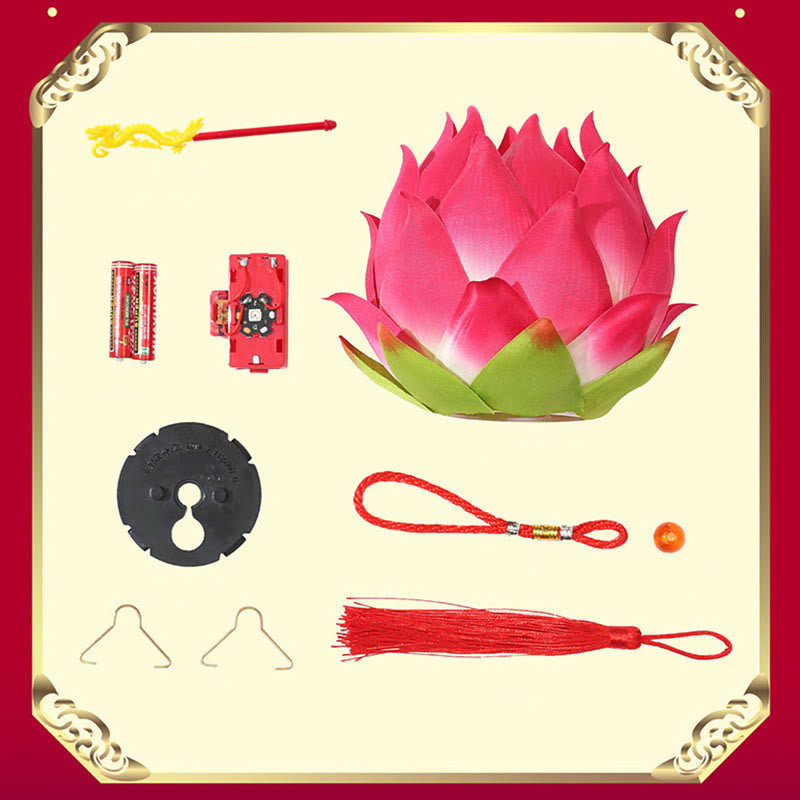 Nimara Ritual DIY Lotus Flower Dragon Lantern Tassel Lamp Decoration