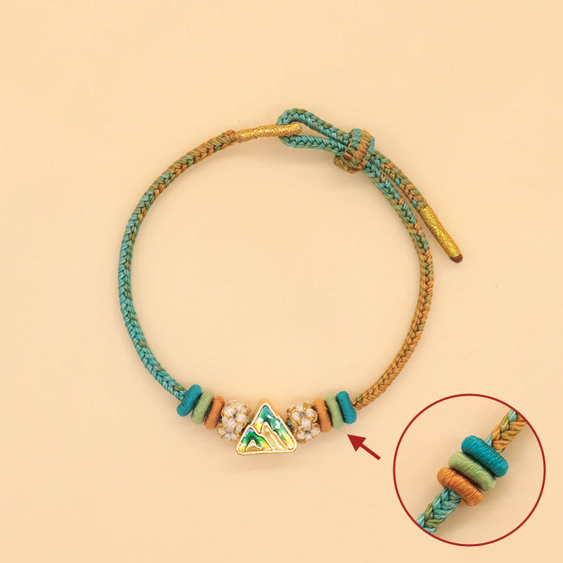Nimara Ritual Handmade Eight Thread Peace Knot Peach Blossom Knot Luck Rope Braided Bracelet