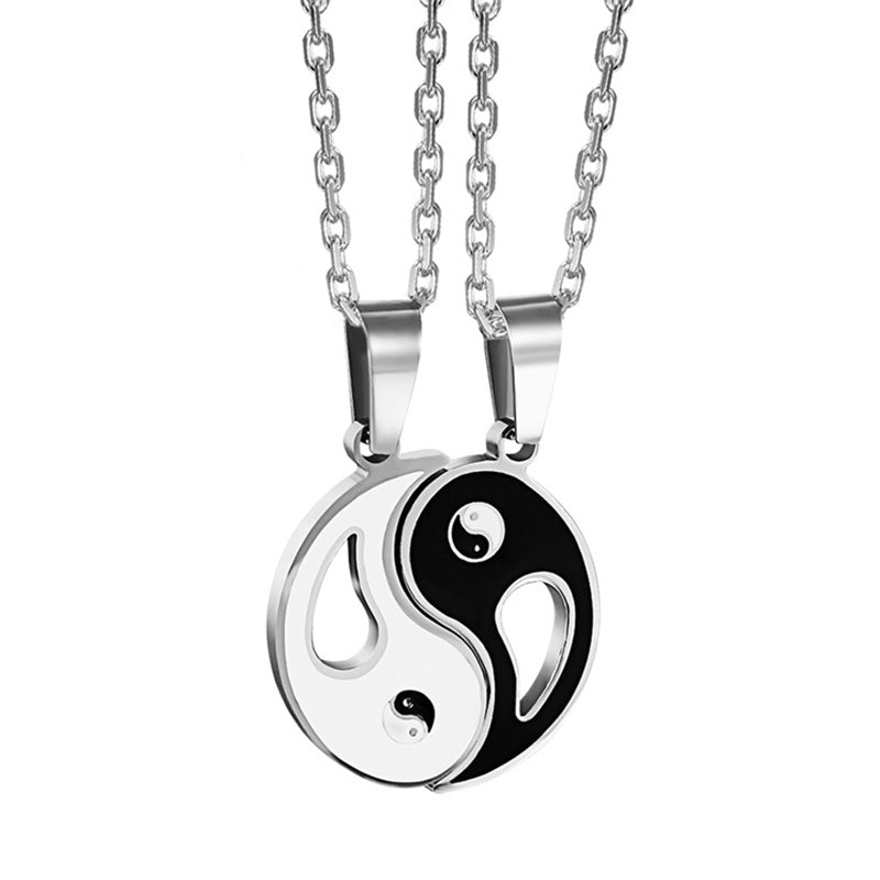 Everlasting Friendship Love Couple Yin Yang Necklace Bracelets Set