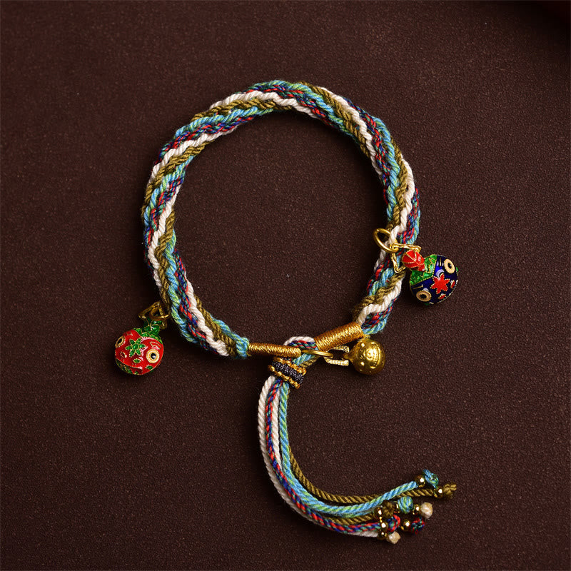 Nimara Ritual Handmade Gold Swallowing Beast Family Healing Reincarnation Knot Braid Bracelet