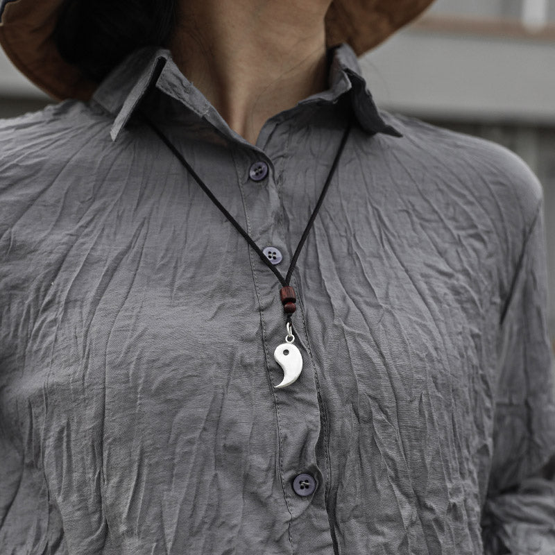 Nimara Ritual 990 Sterling Silver Yin Yang Balance Harmony Necklace Pendant
