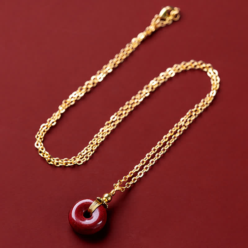 Nimara Ritual Cinnabar Peace Buckle Calm Blessing Necklace Pendant