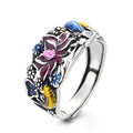 Nimara Ritual Koi Fish Lotus Flower Leaf Design Luck Wealth Ring