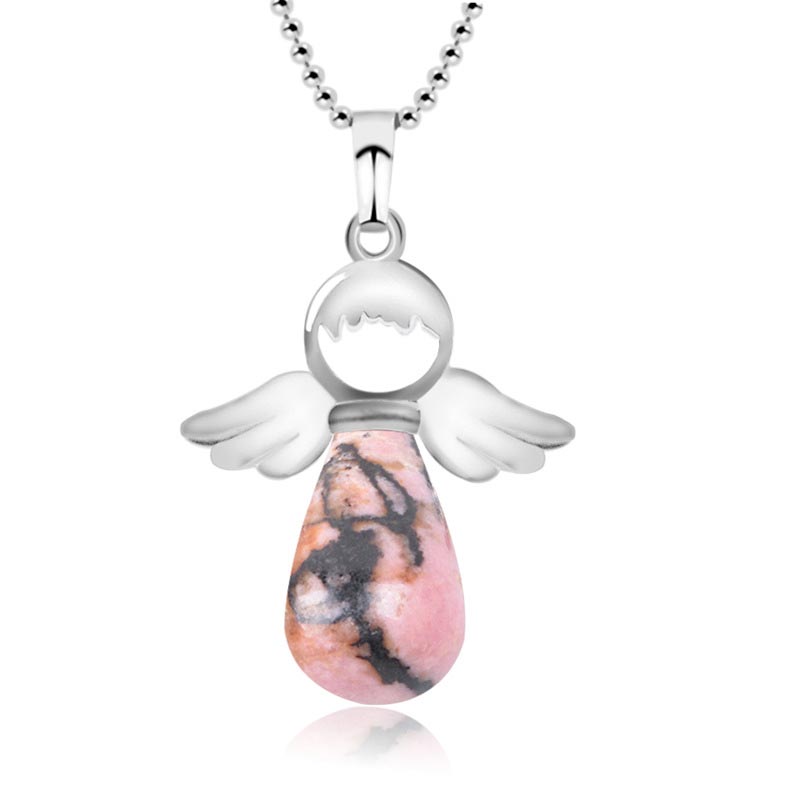 Nimara Ritual Little Angel Wings Natural Crystal Luck Necklace Pendant