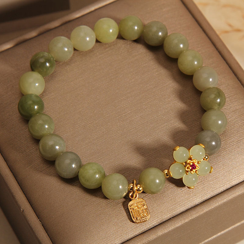 Success Jade Flower Fu Lucky Bracelet