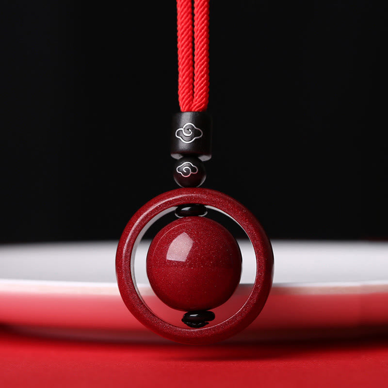 Nimara Ritual Cinnabar Om Mani Padme Hum PiXiu Blessing Lucky Bead Necklace Pendant