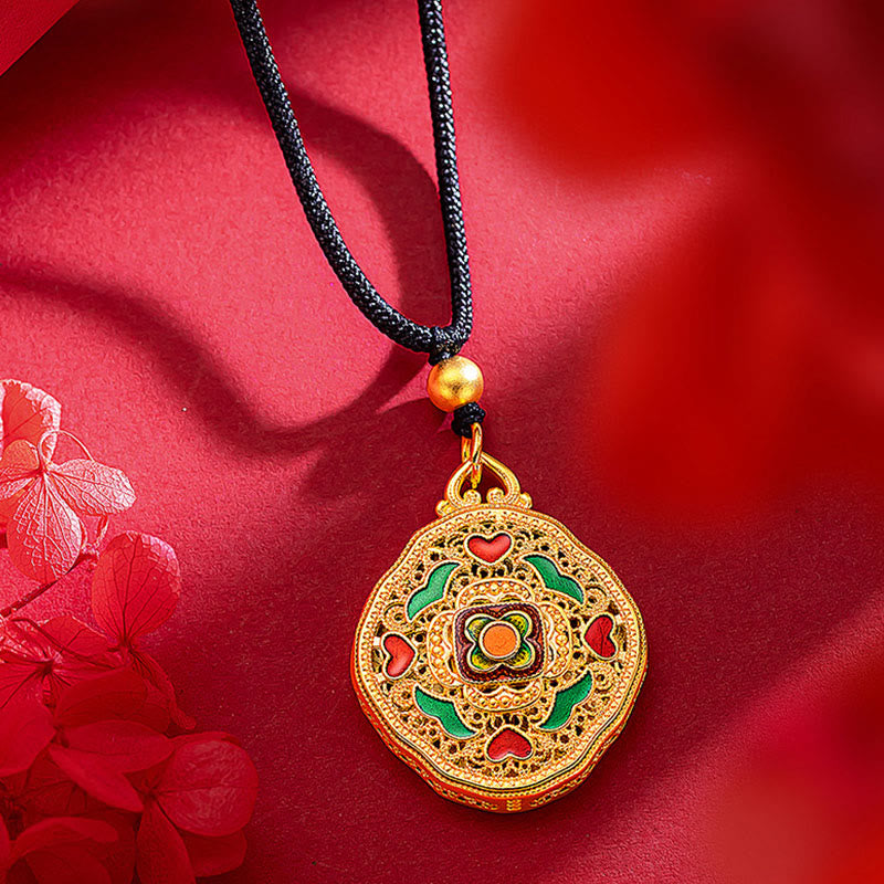Nimara Ritual Flower Love Heart Copper Wealth Necklace Pendant