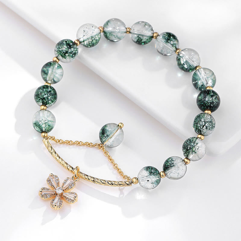Nimara Ritual Green Phantom Crystal Confidence Charm Bracelet