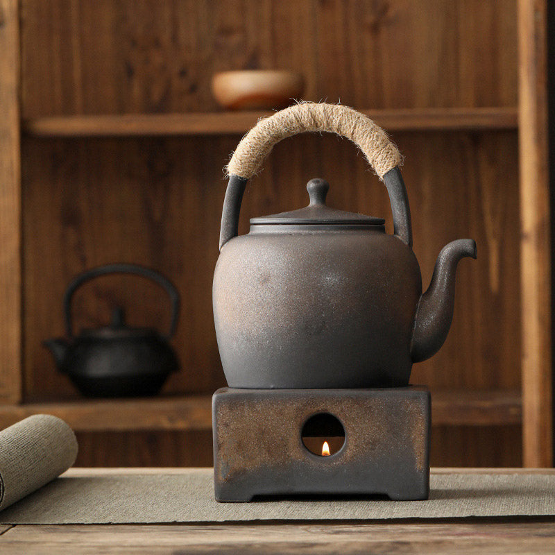 Nimara Ritual Retro Brown Chinese Gongfu Tea Ceramic Kung Fu Teapot 700ml With Base
