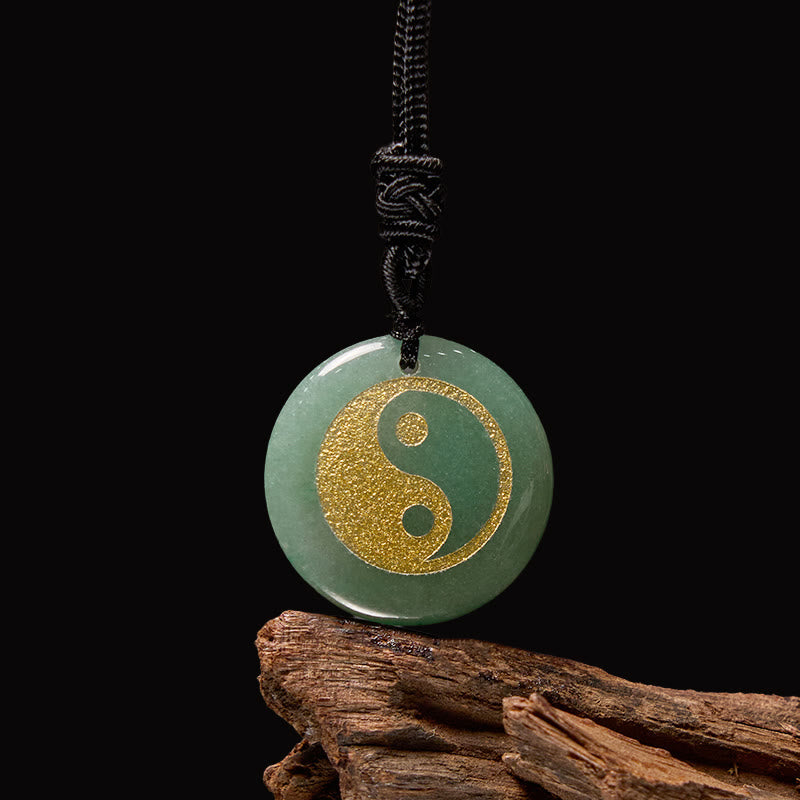 Nimara Ritual Various Crystal Amethyst Tiger Eye Green Aventurine Yin Yang Spiritual Necklace Pendant